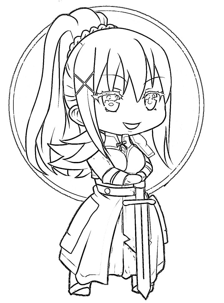 Coloriage Chibi Darkness de Konosuba