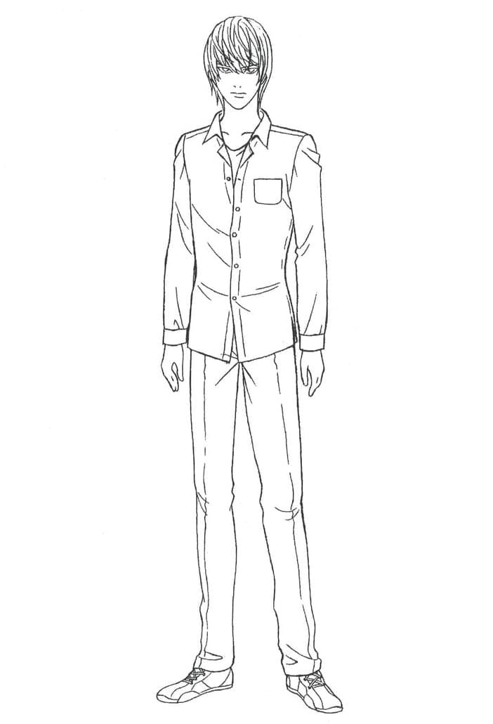 Coloriage Cool Yagami Light