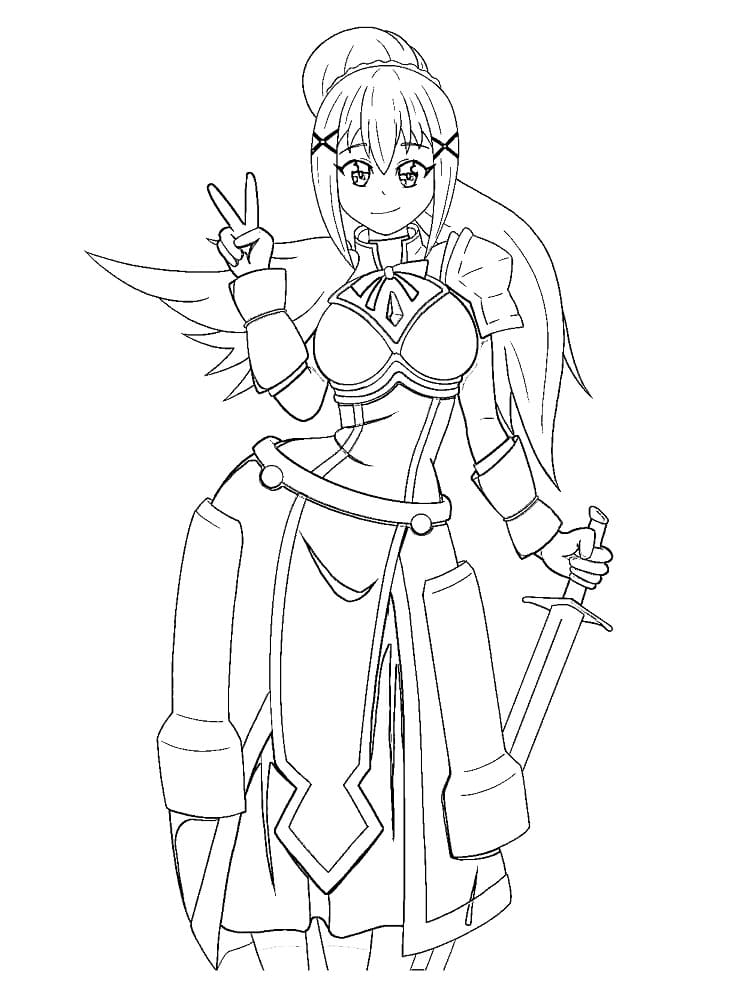Coloriage Darkness de Konosuba