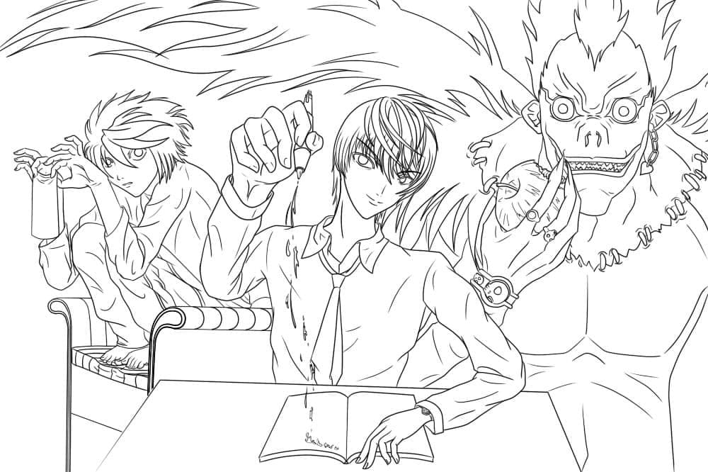 Coloriage Death Note Personnages