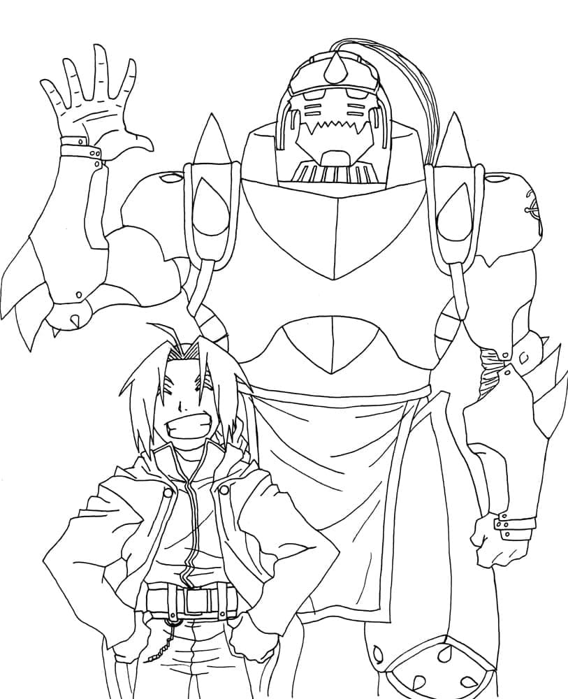 Coloriage Edward Elric et Alphonse Elric