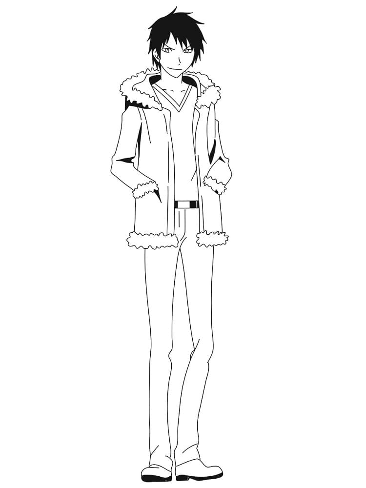 Coloriage Izaya Orihara de Durarara