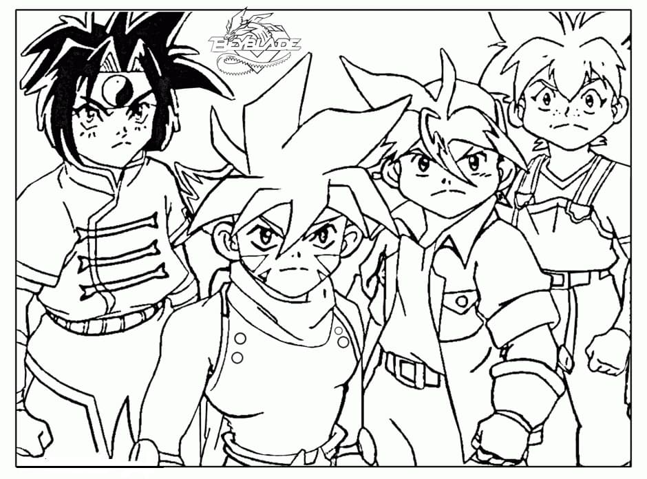 Coloriage L'équipe Beyblade