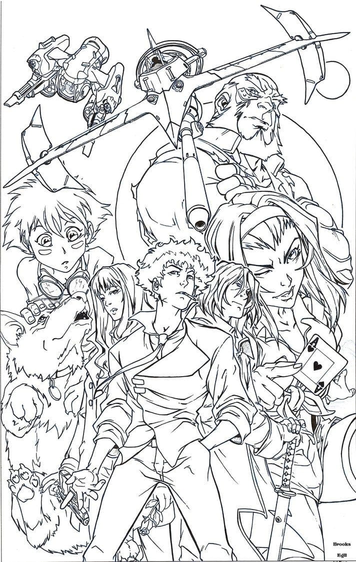 Coloriage Personnages de Cowboy Bebop