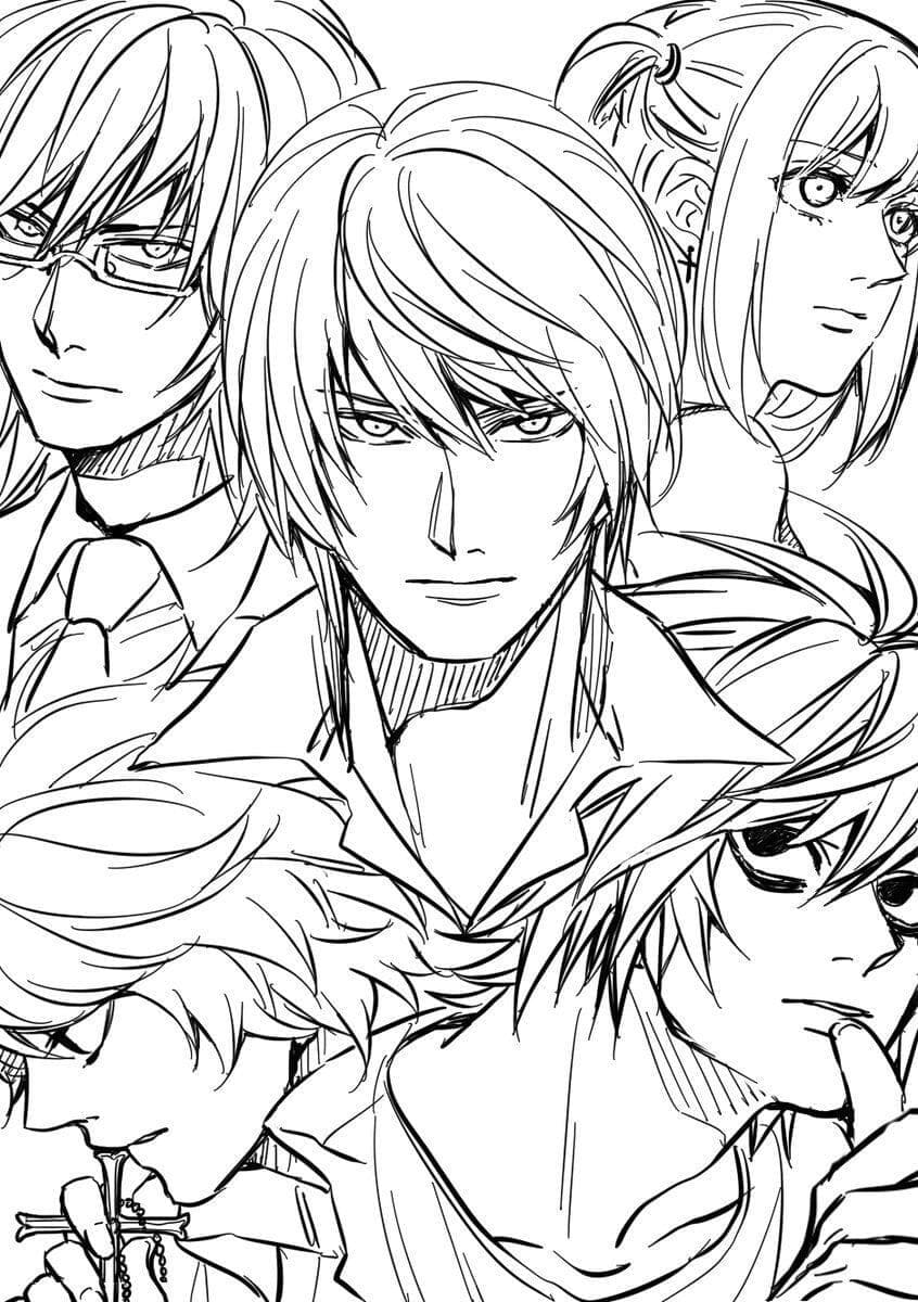 Coloriage Personnages de Death Note