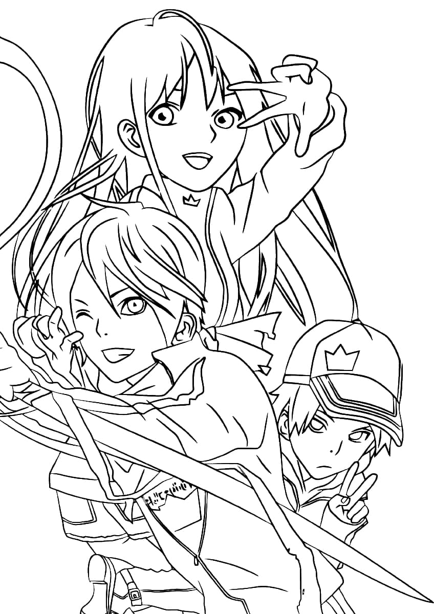 Coloriage Personnages principaux de Noragami