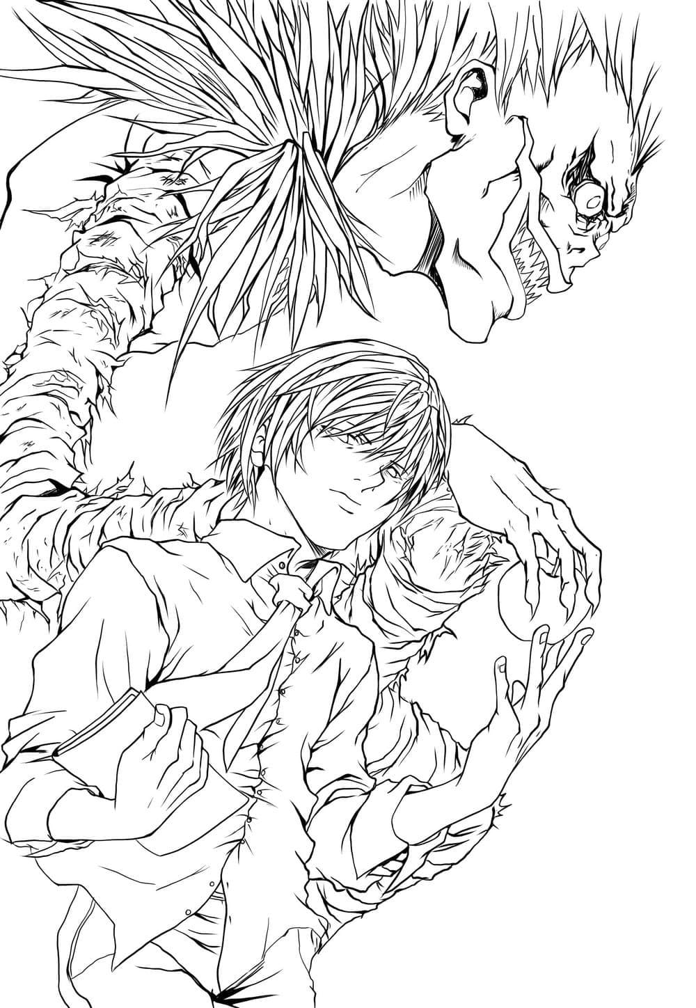Coloriage Ryuk et Yagami Light
