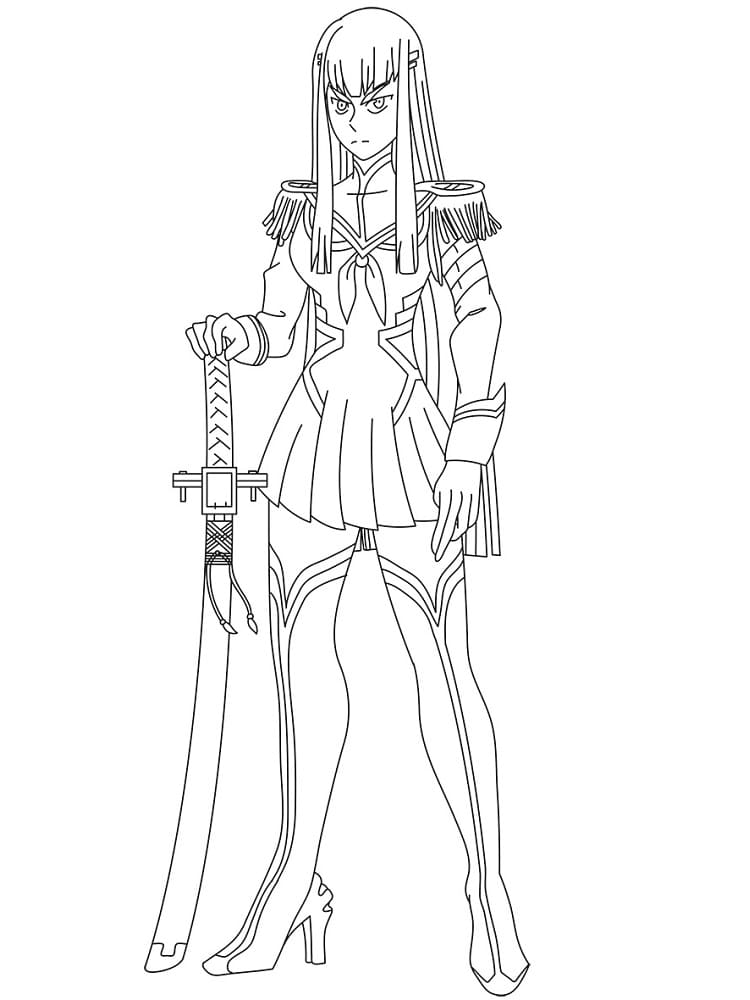 Coloriage Satsuki Kiryuin de Kill la Kill