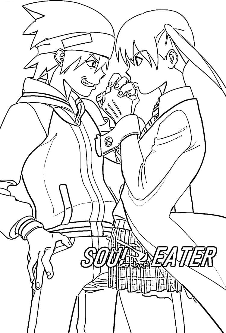 Coloriage Soul Evans avec Maka Albarn