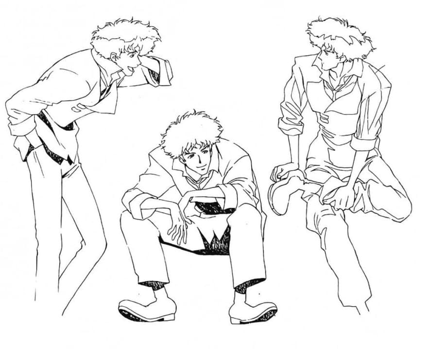 Coloriage Spike Spiegel De L'anime Cowboy Bebop