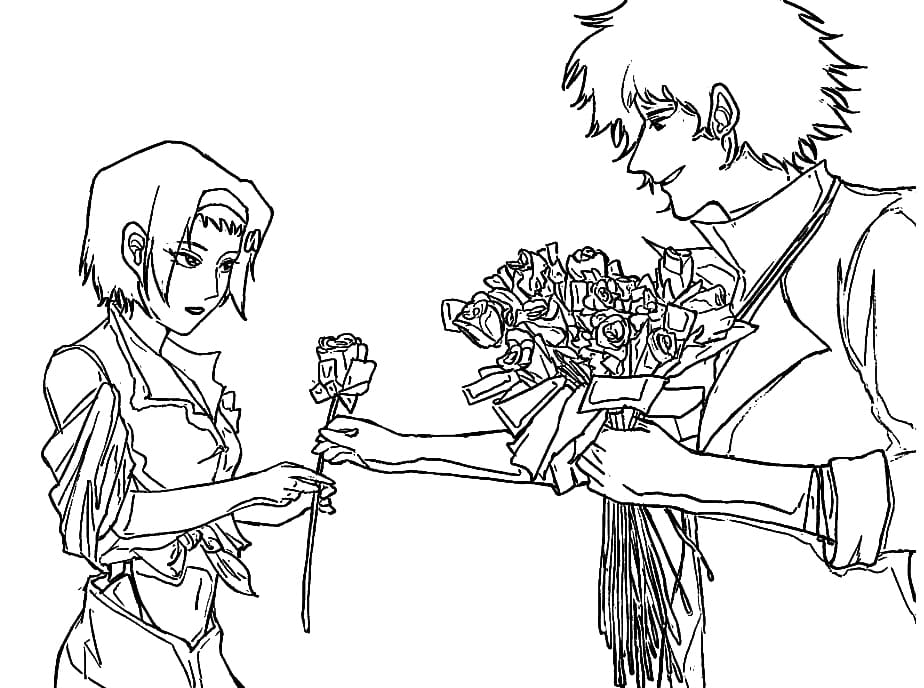 Coloriage Spike Spiegel Et Faye Valentine