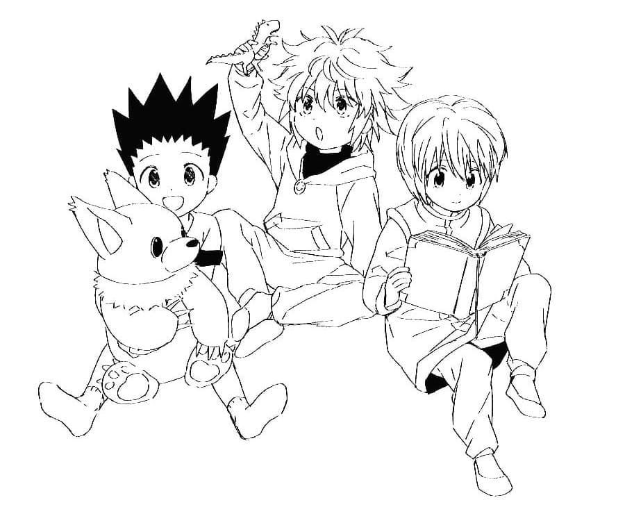 Coloriage Trois Bébés Mignons Dans Hunter x Hunter