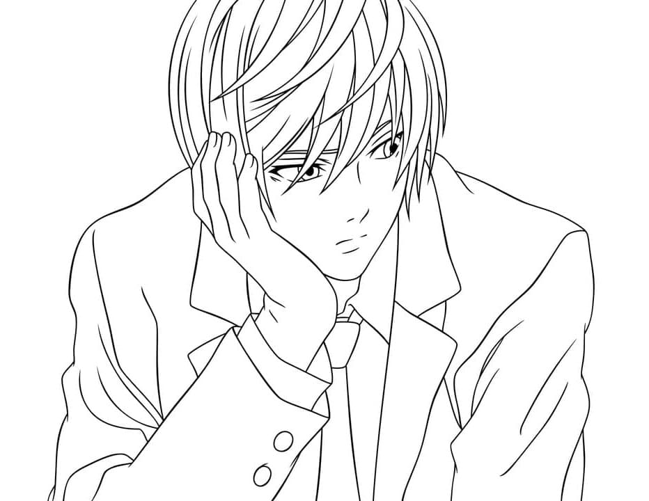 Coloriage Yagami de Death Note