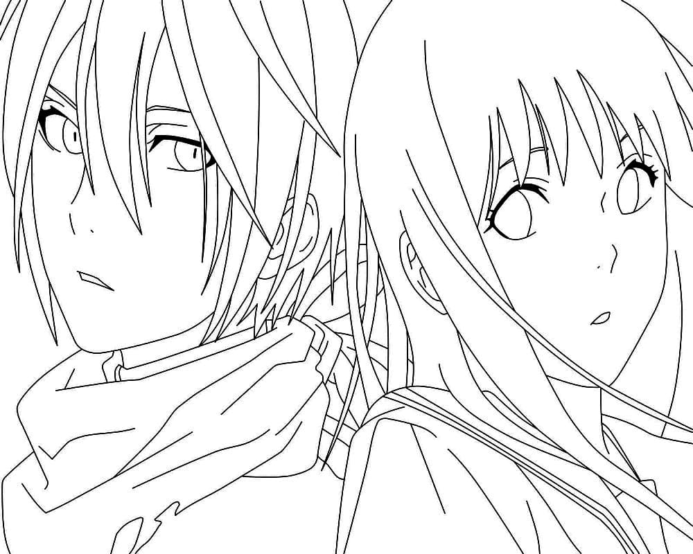 Coloriage Yato avec Iki Hiyori