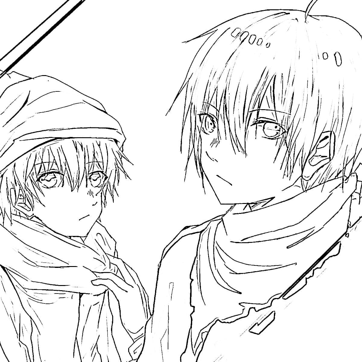 Coloriage Yukine et Yato