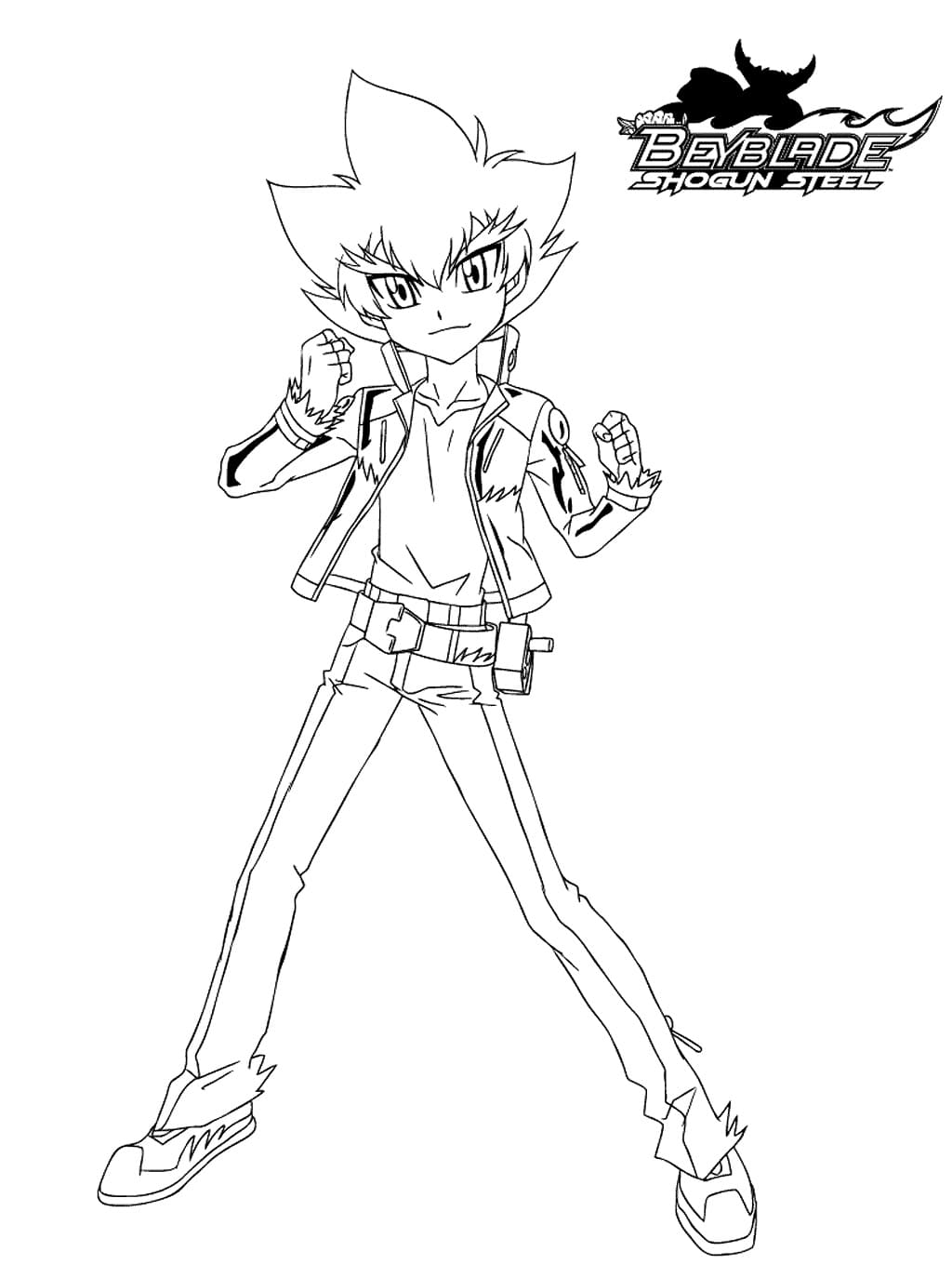 Coloriage Zyro Kurogane Beyblade Shogun Steel