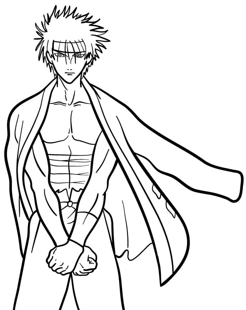 Coloriage Sagara Sanosuke from Rurouni Kenshin