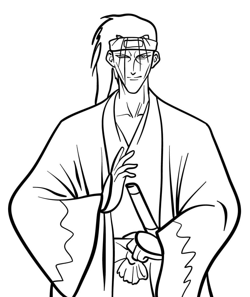 Coloriage Saito Hajime from Rurouni Kenshin