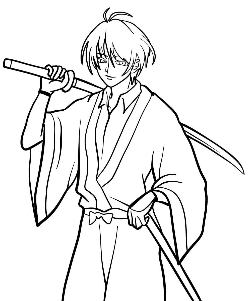 Coloriage Seta Sojiro from Rurouni Kenshin