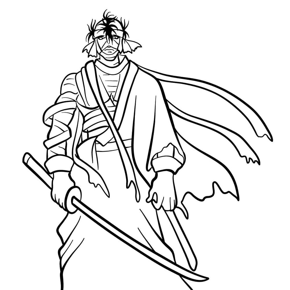 Coloriage Shishio Makoto from Rurouni Kenshin