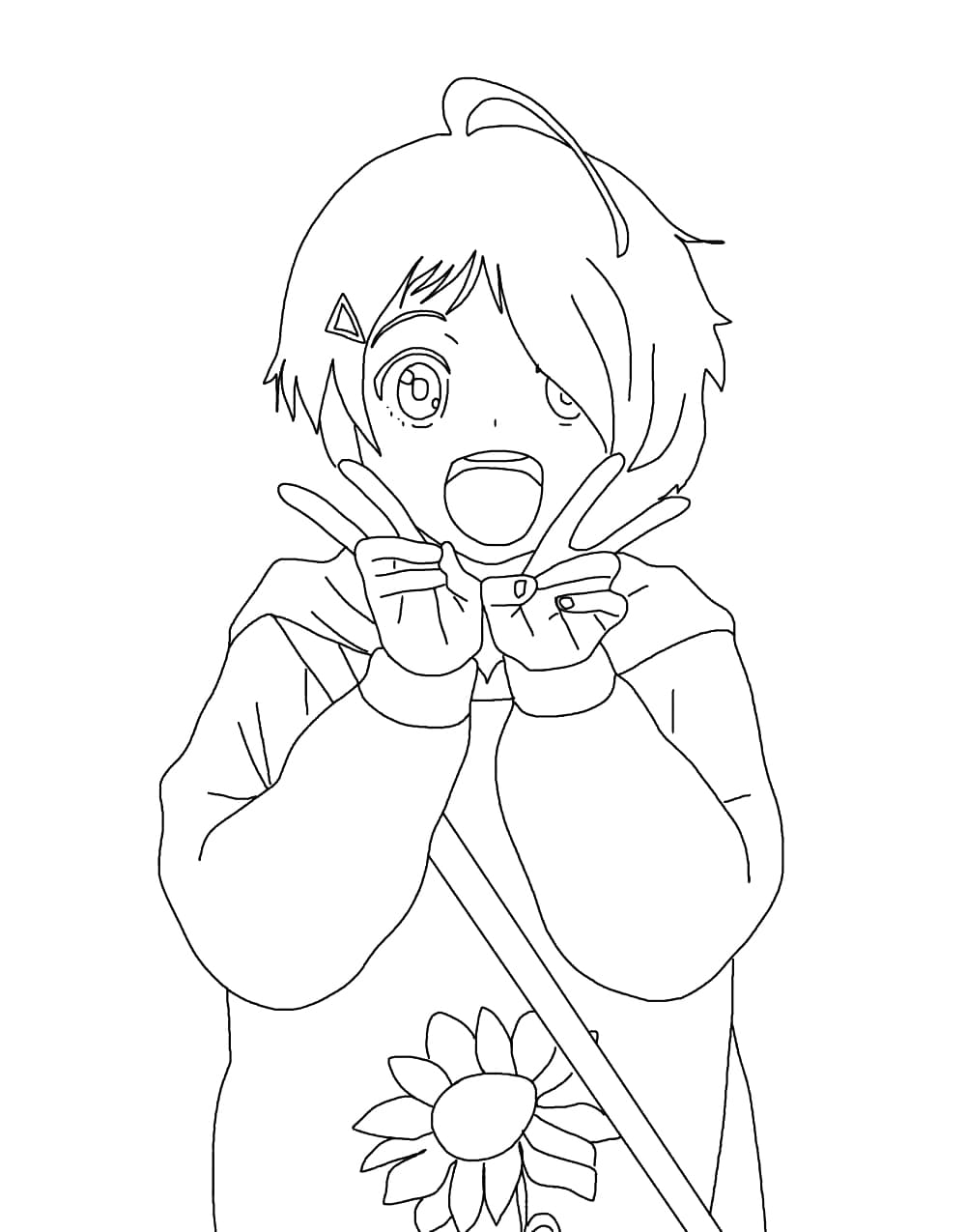 Coloriage Ai Ohto de Wonder Egg Priority