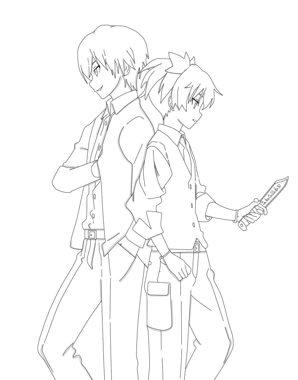 Coloriage Akabane Karuma and Shiota Nagisa