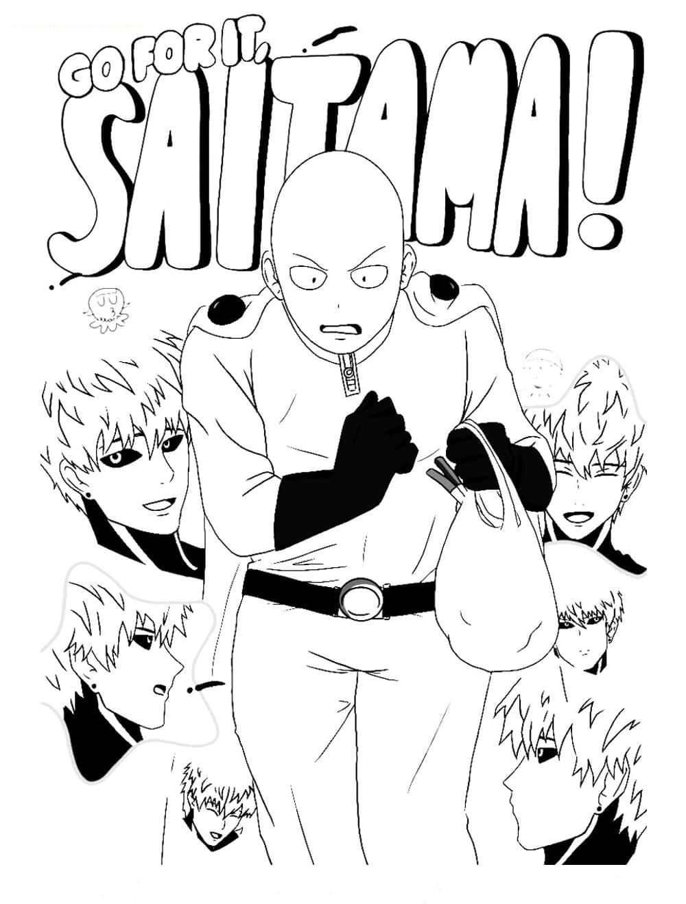 Coloriage Images Gratuites De Saitama