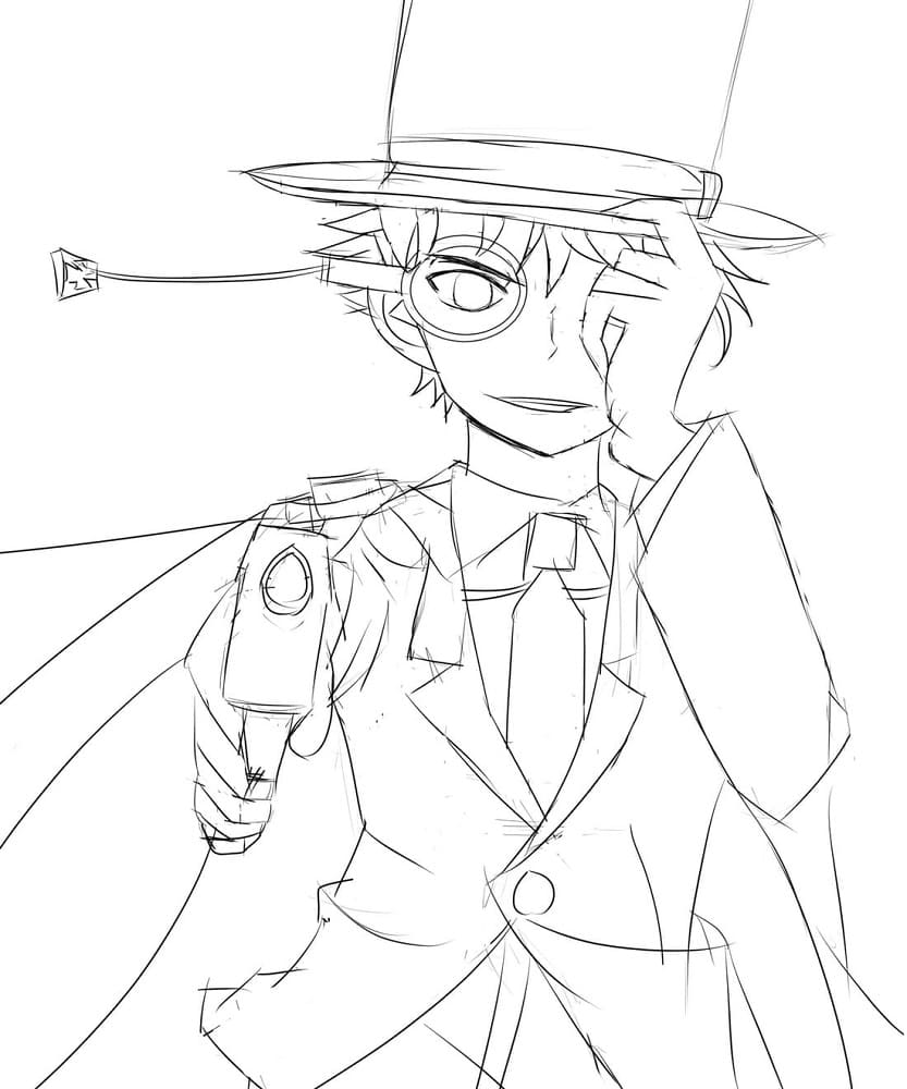 Coloriage Kaito Kuroba Esquisser