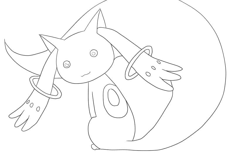 Coloriage Kyubey de Anime Puella Magi Madoka Magica