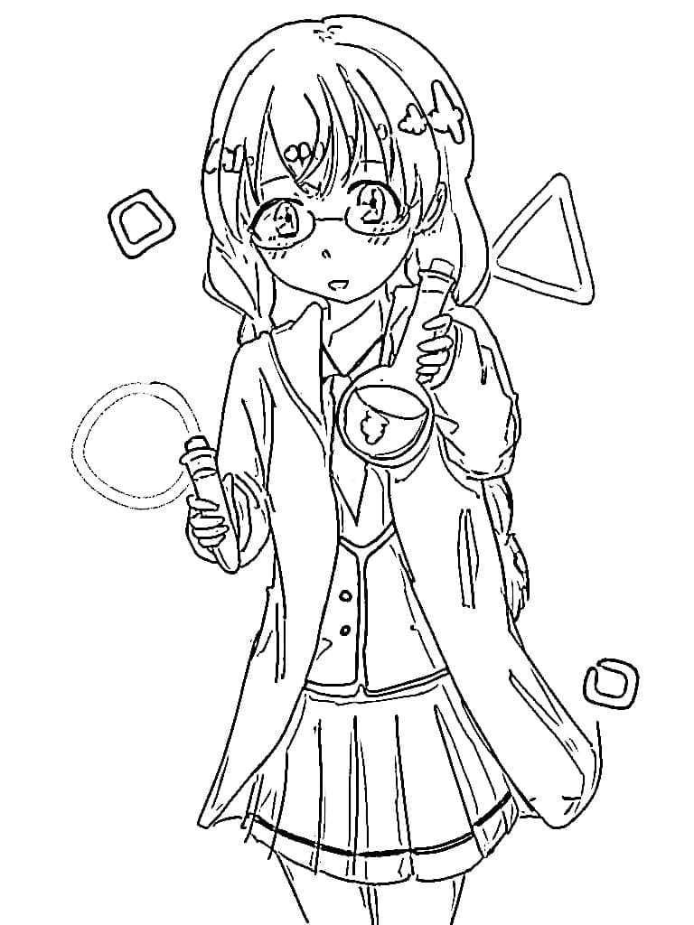 Coloriage Manami Okuda de Assassination Classroom