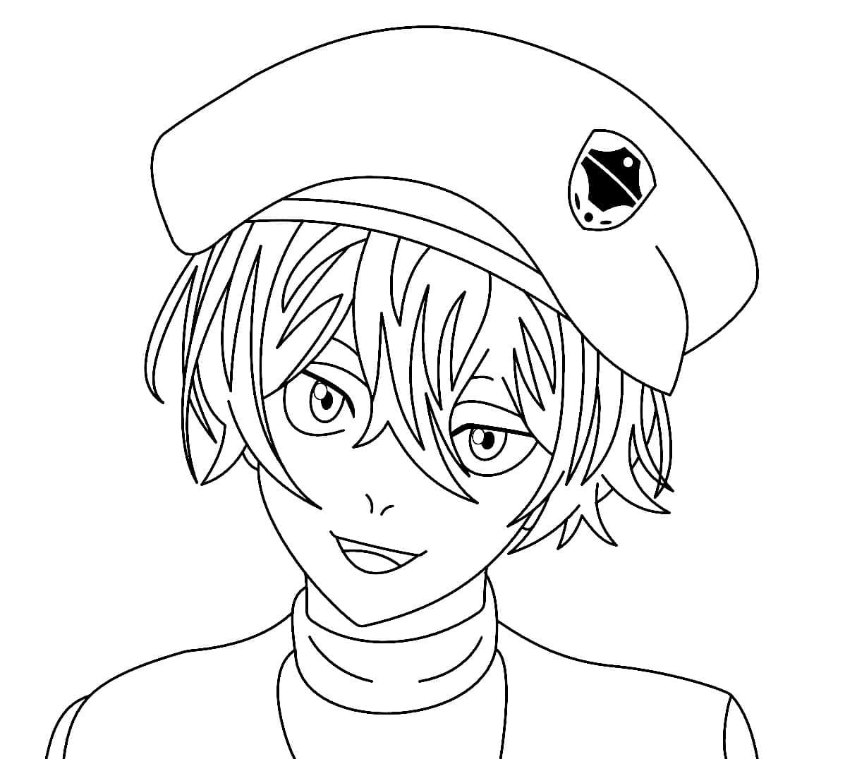 Coloriage Miya Chinen de SK8 l'Infini