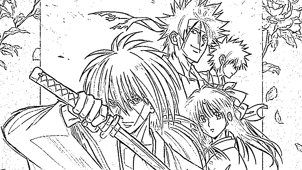Coloriage Rurouni Kenshin amical