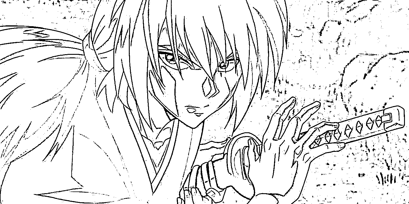 Coloriage Rurouni Kenshin attaque