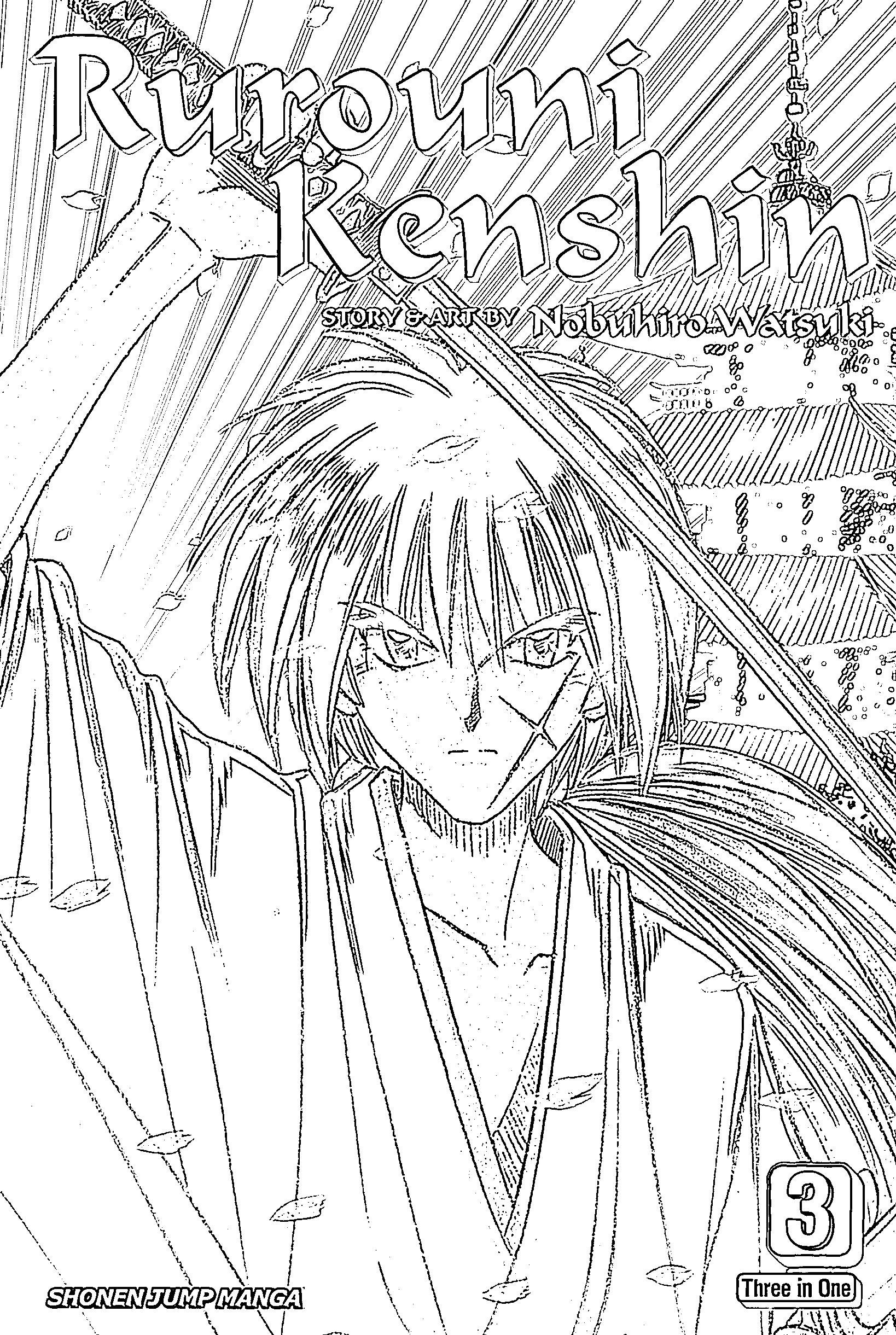 Coloriage Rurouni Kenshin avec une arme