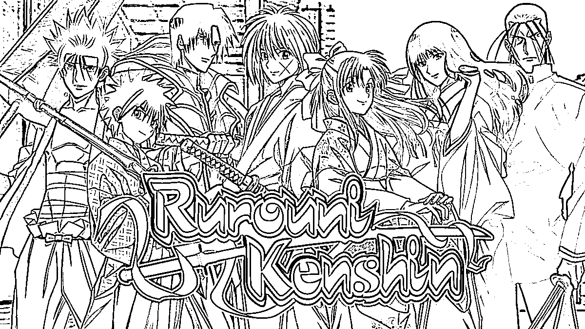Coloriage Rurouni Kenshin et ami