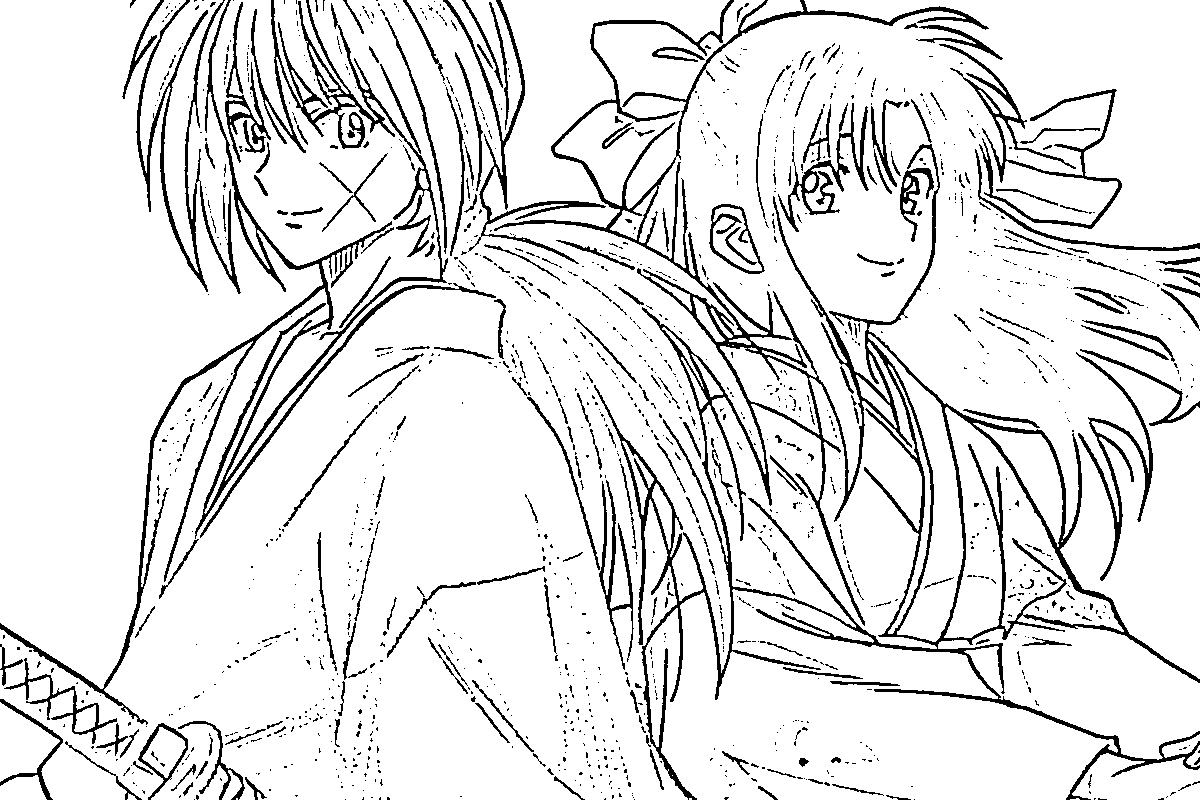 Coloriage Rurouni Kenshin mignon