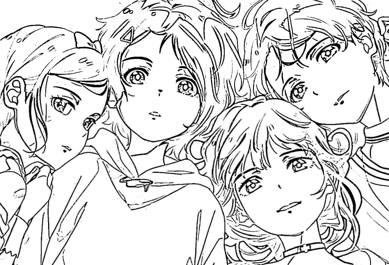 Coloriage Wonder Egg Priority Personnages