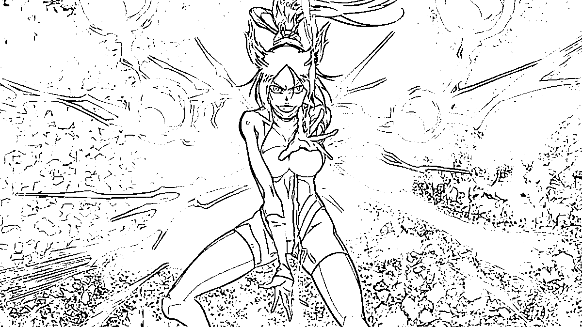 Coloriage Yoruichi Shihouin sourire
