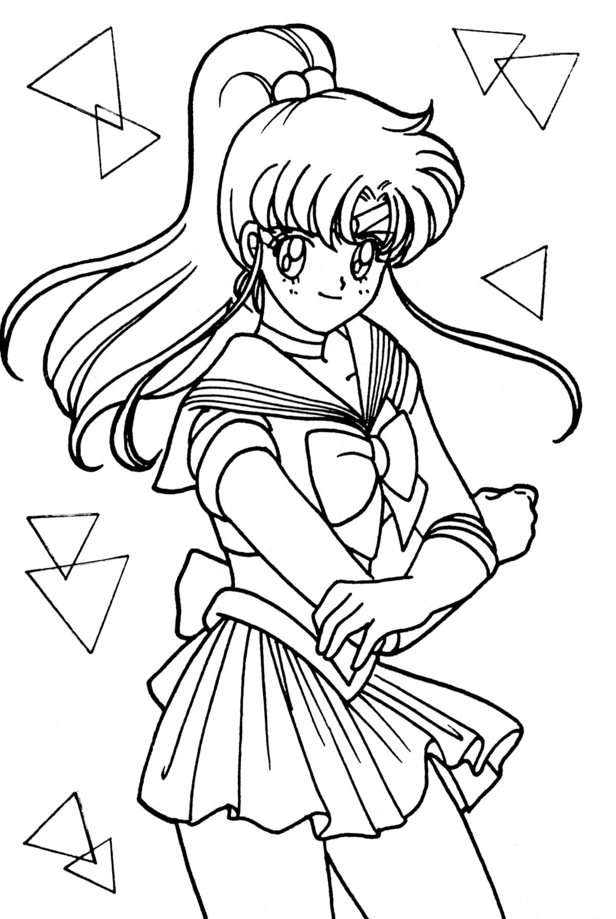 Coloriage Action de Sailor Jupiter