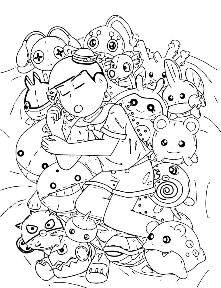 Coloriage Dormir Osomatsu Matsuno