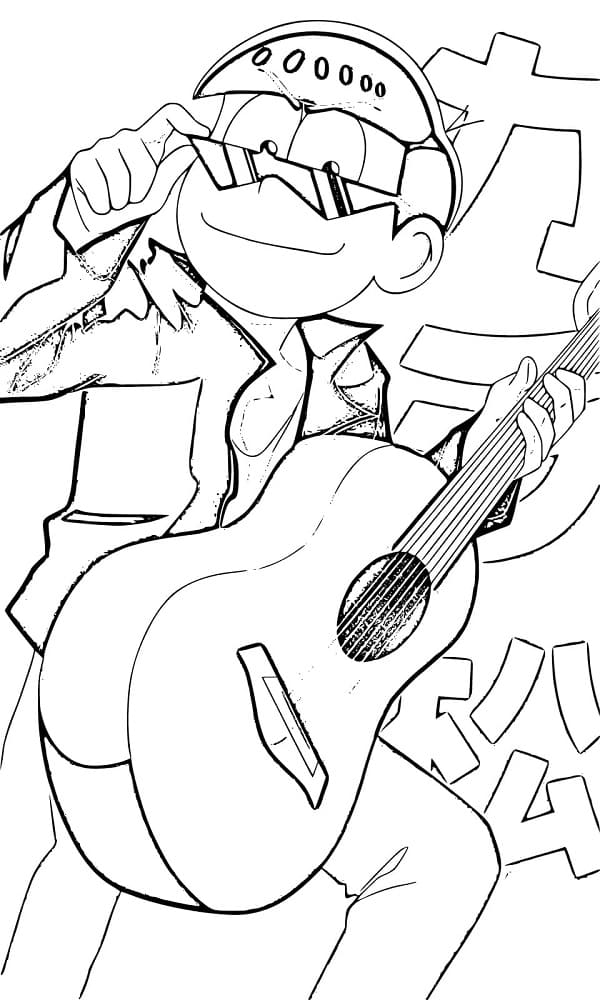Coloriage Karamatsu Matsuno de Osomatsu-san