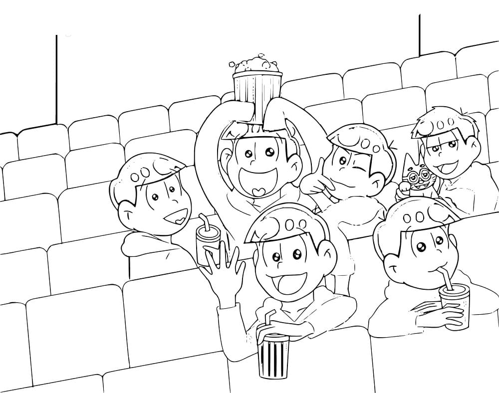 Coloriage Les garçons de Osomatsu-san