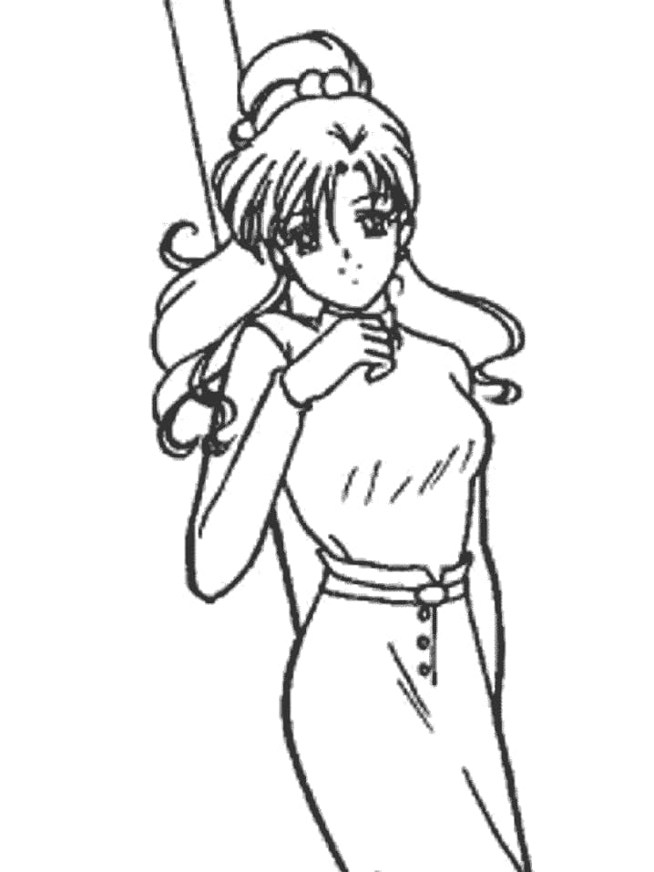 Coloriage Makoto Kino dans Sailor Moon