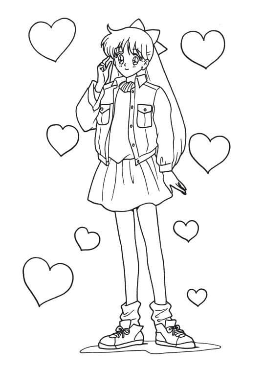 Coloriage Mignonne Minako Aino