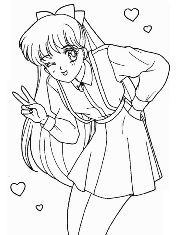 Coloriage Minako Aino est mignon