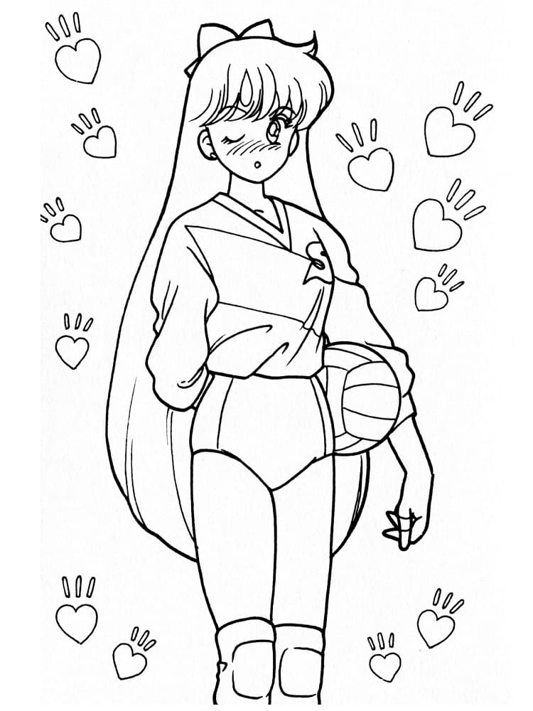 Coloriage Minako Aino timide