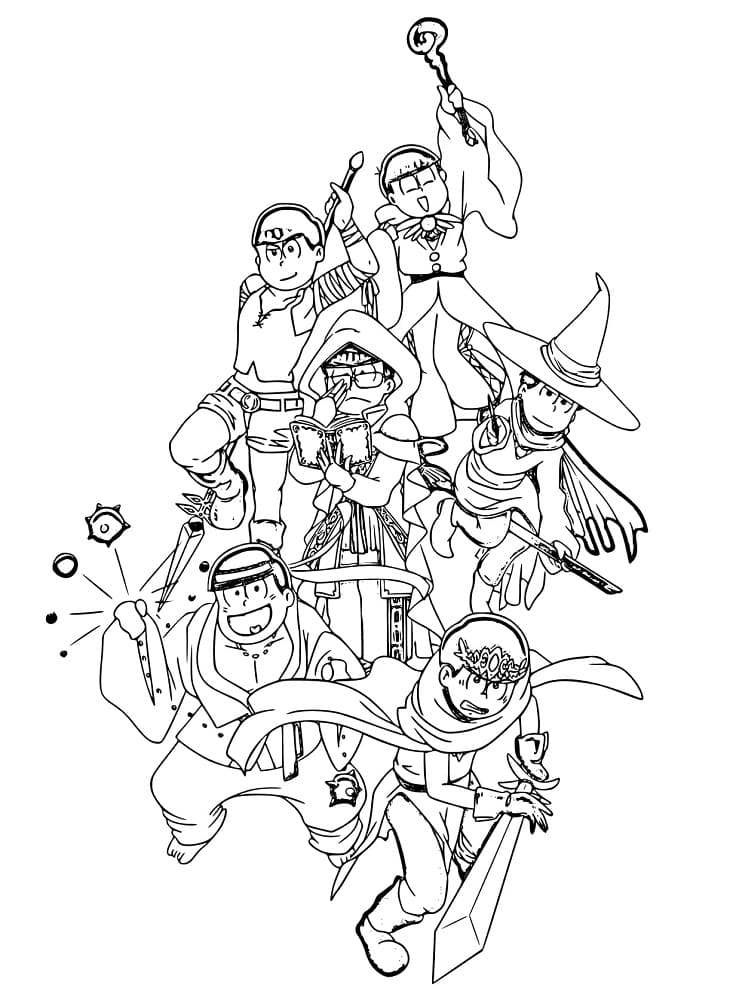 Coloriage Osomatsu-san amical