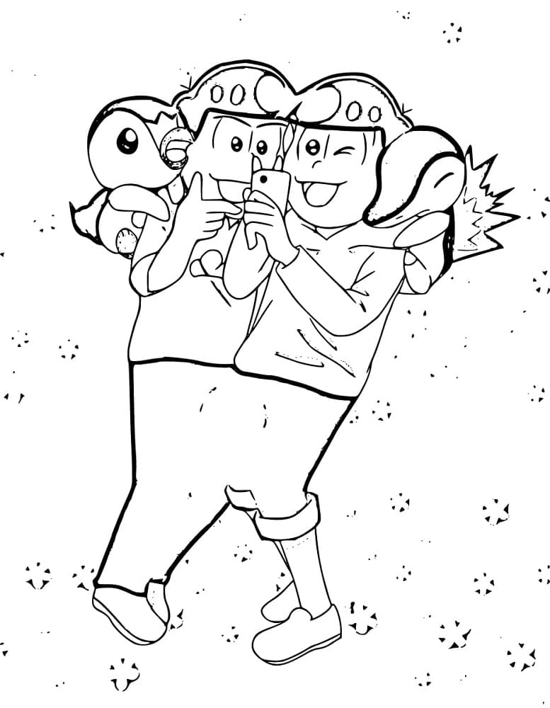 Coloriage Osomatsu-san et Pokemon