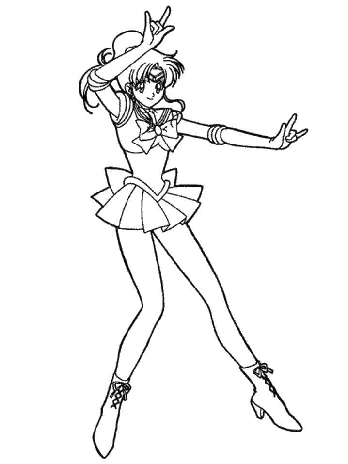 Coloriage Sailor Jupiter dans Sailor Moon