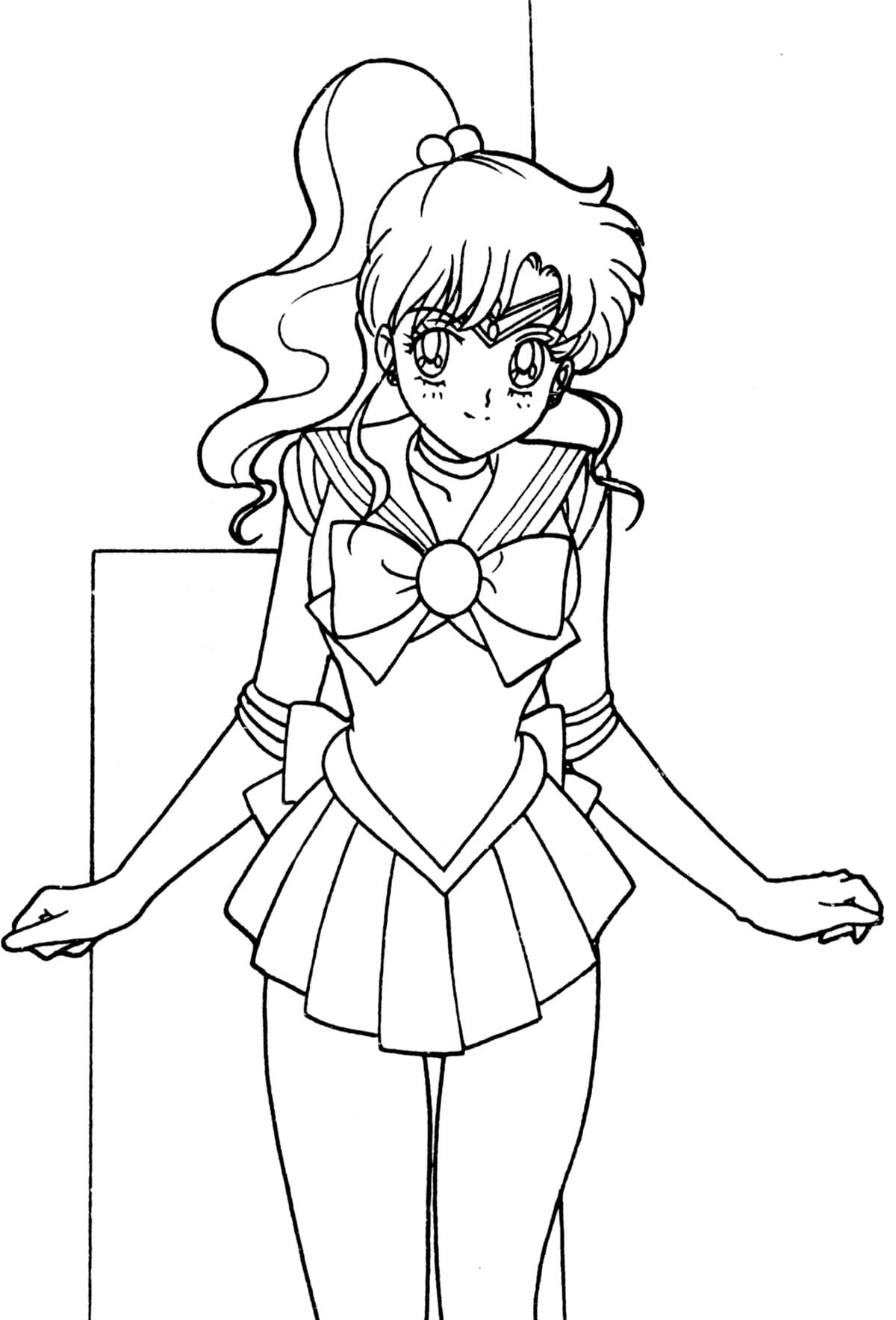 Coloriage Sailor Jupiter Souriant